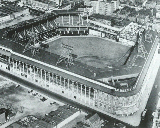 Ebbetts Field Keychain Baseball Picture Brooklyn Dodgers Close Aerial View Mlb
