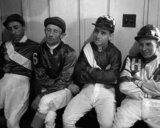 Eddie Arcaro & Johnny Longden Keychain Horse Racing Picture Jockey