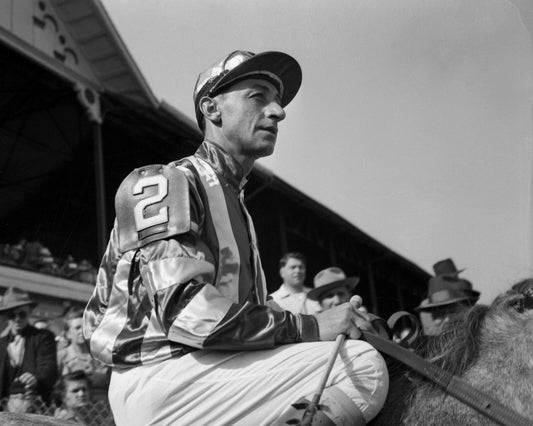 Eddie Arcaro Keychain Horse Racing Picture Jockey Close Up