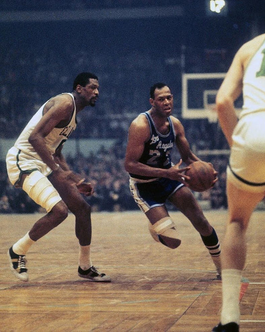 Elgin Baylor & Bill Russell Keychain Los Angeles Lakers La Celtics Basketball