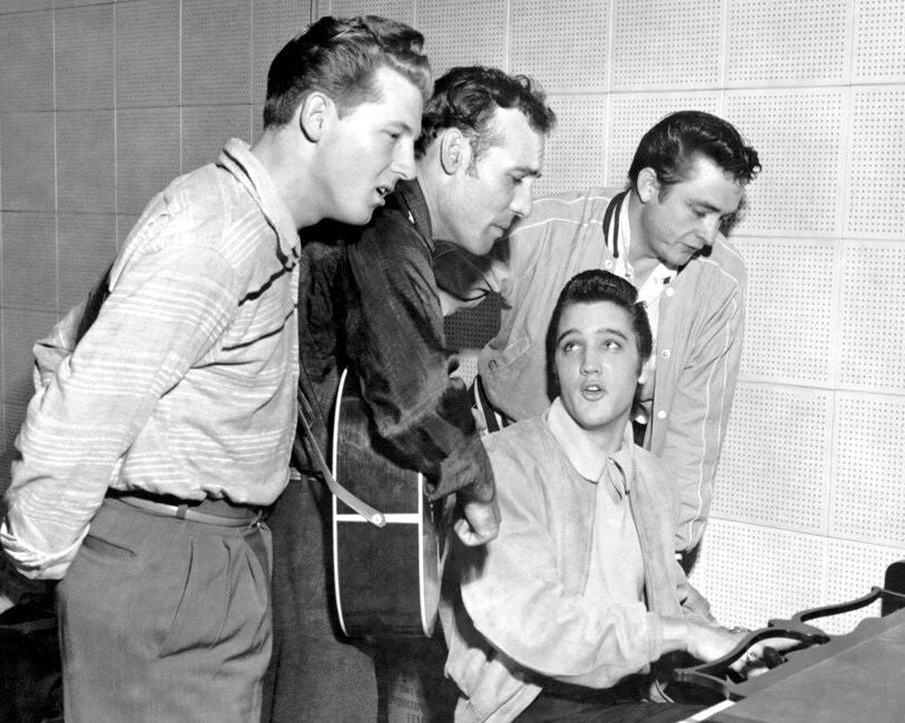Elvis Presley, Jerry Lewis, Johnny Cash And Carl Perkins Magnet Singers Print