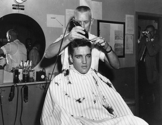 Elvis Presley Keychain Music Pop Rock & Roll In Picture Army Hair Cut