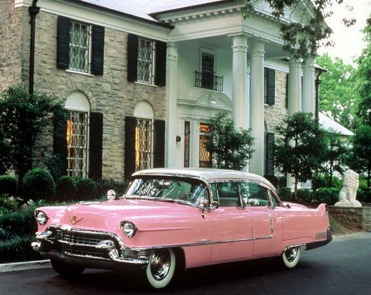 Elvis Presley Pink Cadillac In Front Of Graceland Classic Poster Photo
