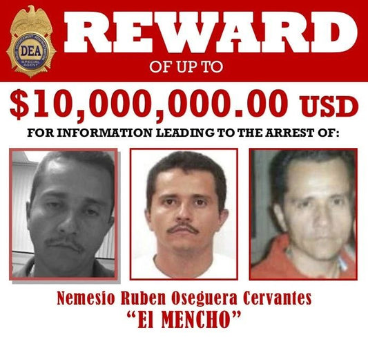 El Mencho Wanted Poster Photo Mexico Organized Crime Drug Cartel Cervantes