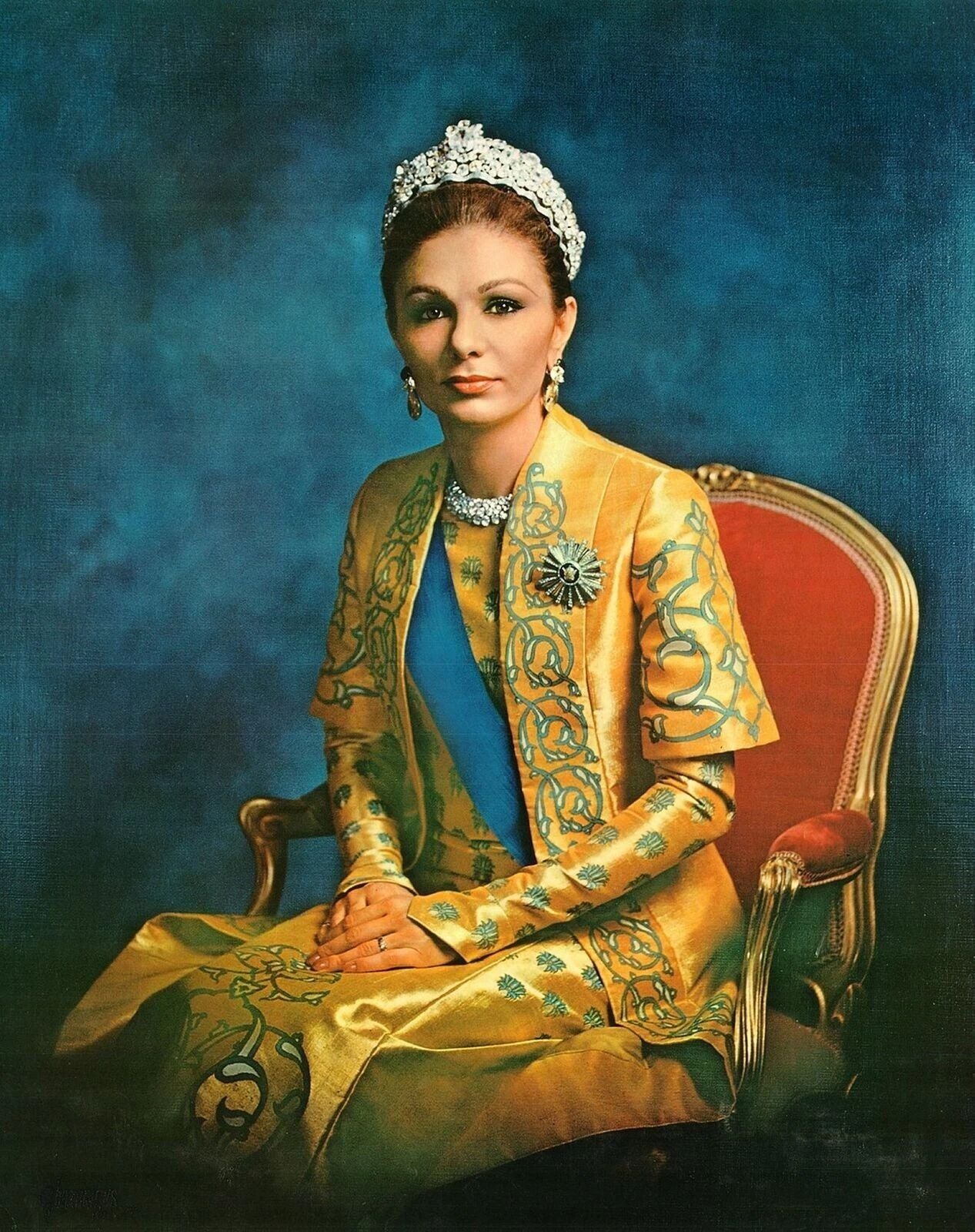 Empress Farah Pahlavi Widow Of The Shah Of Iran Portrait Keychain Keychain