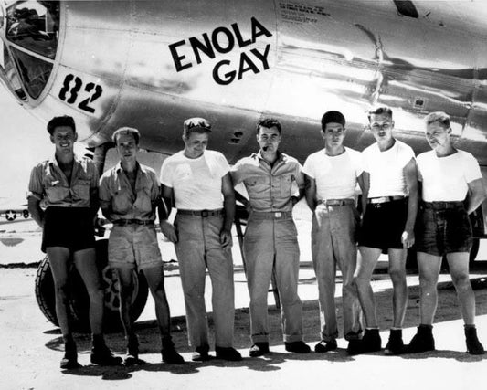 Enola Gay B 29 Aircraft Airplane And Crew Glossy Photo Wwii Poster Print
