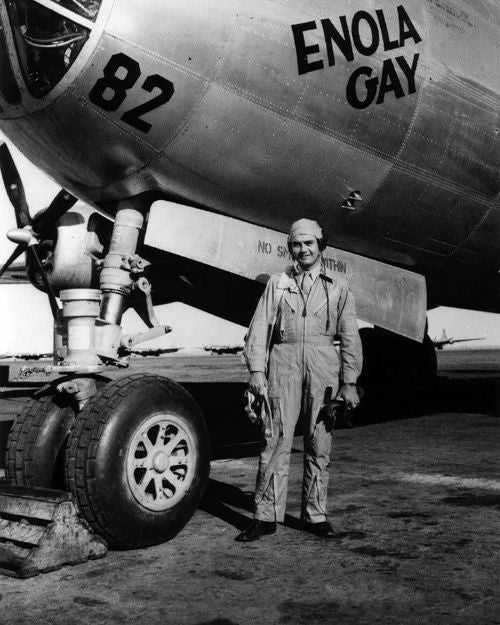 Enola Gay B 29 Aircraft Airplane And Paul Tibbets Glossy Keychain Wwii Keychain