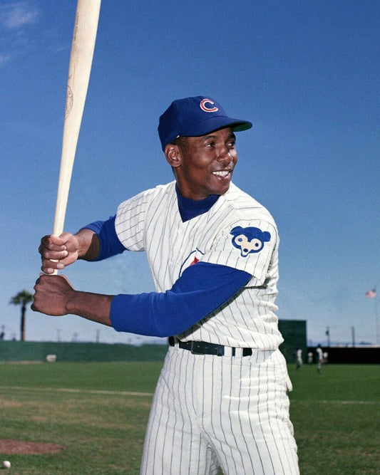 Ernie Banks Magnet Chicago Cubs Baseball Picture At Bat Color Mlb