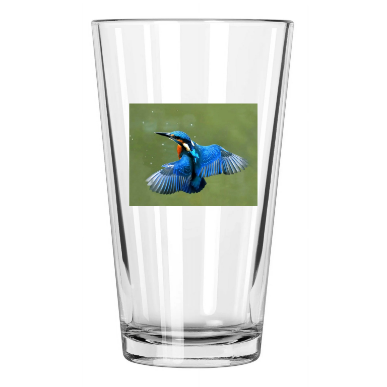 Eurasian Kingfisher Photo Bird Europe Wildlife Pint Beer Drinking Glass