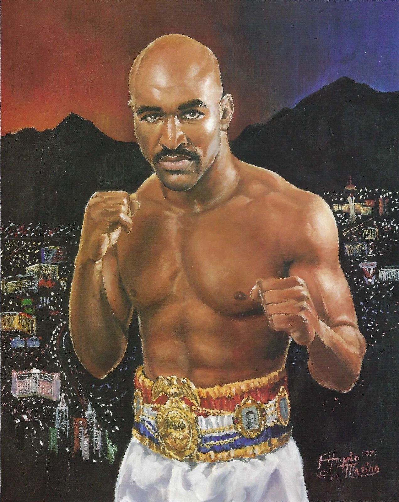 Evander Holyfield Magnet With Belt Boxing Picture
