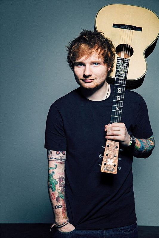 Ed Sheeran Music Singer Blue Background Art Home Decor Jigsaw Puzzle