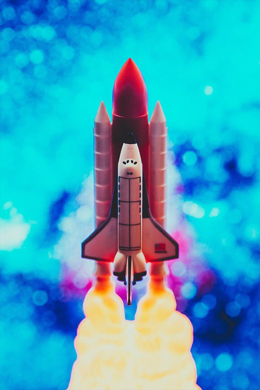 Editorial Jigsaw Puzzle Of Red Rocket Ship Art Wall Decor Jigsaw Puzzle