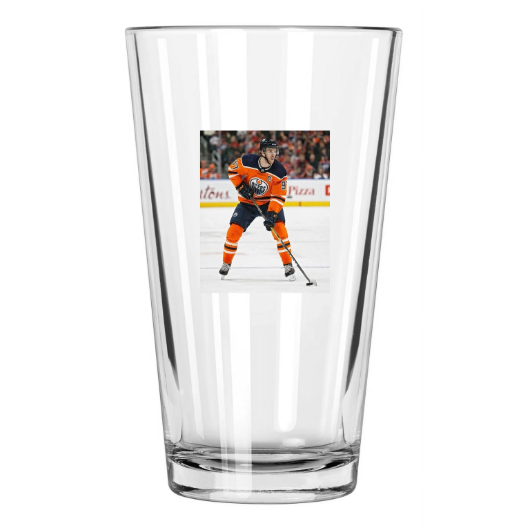 Edmonton Oilers Connor Mcdavid Photo Nhl Hockey Pint Beer Drinking Glass