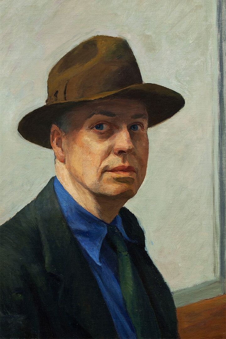 Edward Hopper Portrait Vintage Print Canvas Wall Art Home Deco Keychain