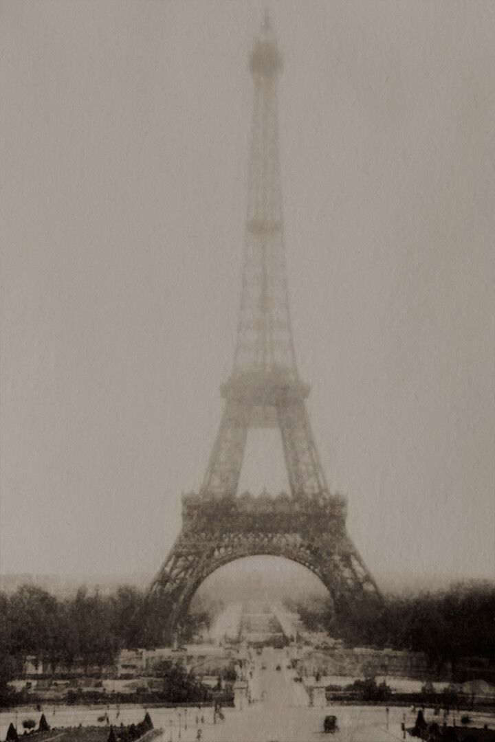 Eiffel Tower In Paris France On A Foggy Day Vintage Jigsaw Puzzle