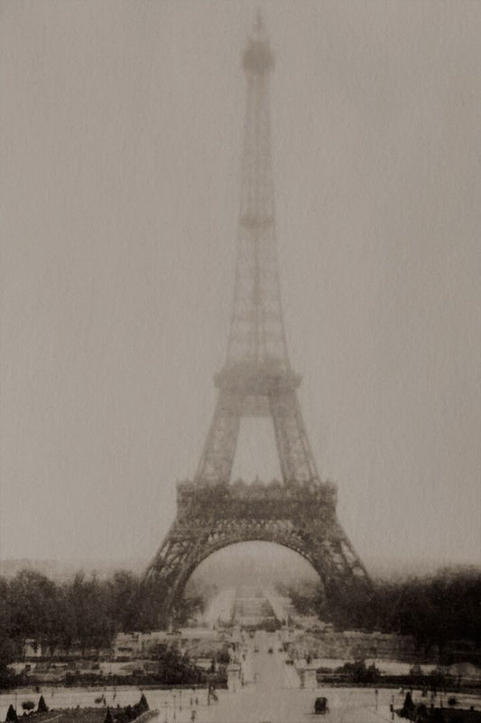 Eiffel Tower In Paris France On A Foggy Day Vintage Jigsaw Puzzle