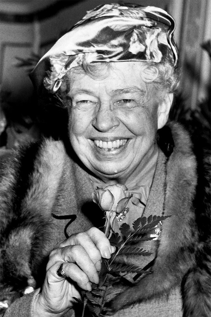 Eleanor Roosevelt Holding A Rose Jigsaw Puzzle Print Jigsaw Puzzle