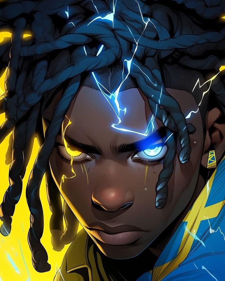 Electric Portrait Of Character Print Poster