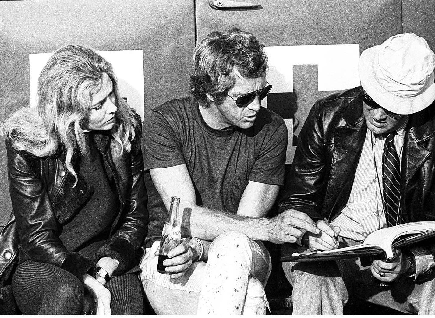 Elga Andersen & Steve Mcqueen On Set Le Mans Film Picture Magnet Print