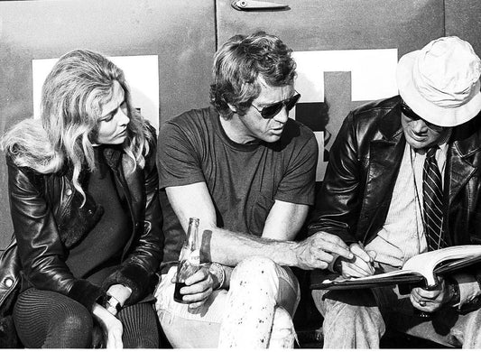 Elga Andersen & Steve Mcqueen On Set Le Mans Film Picture Magnet Print