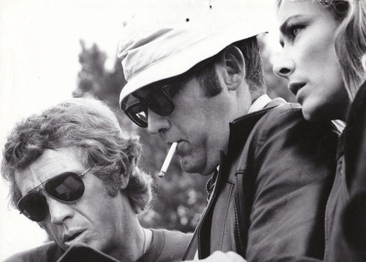 Elga Andersen & Steve Mcqueen On Set Le Mans Movie Picture Magnet Print