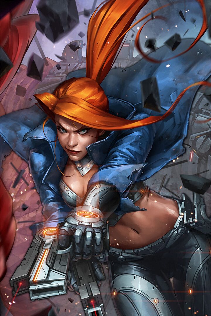Elsa Bloodstone Guns Comic Book Decor Wall Art Jigsaw Puzzle