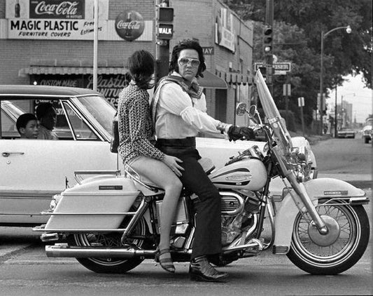 Elvis & Mary Selph 71 Harley Memphis 1972 Picture Magnet Reprint