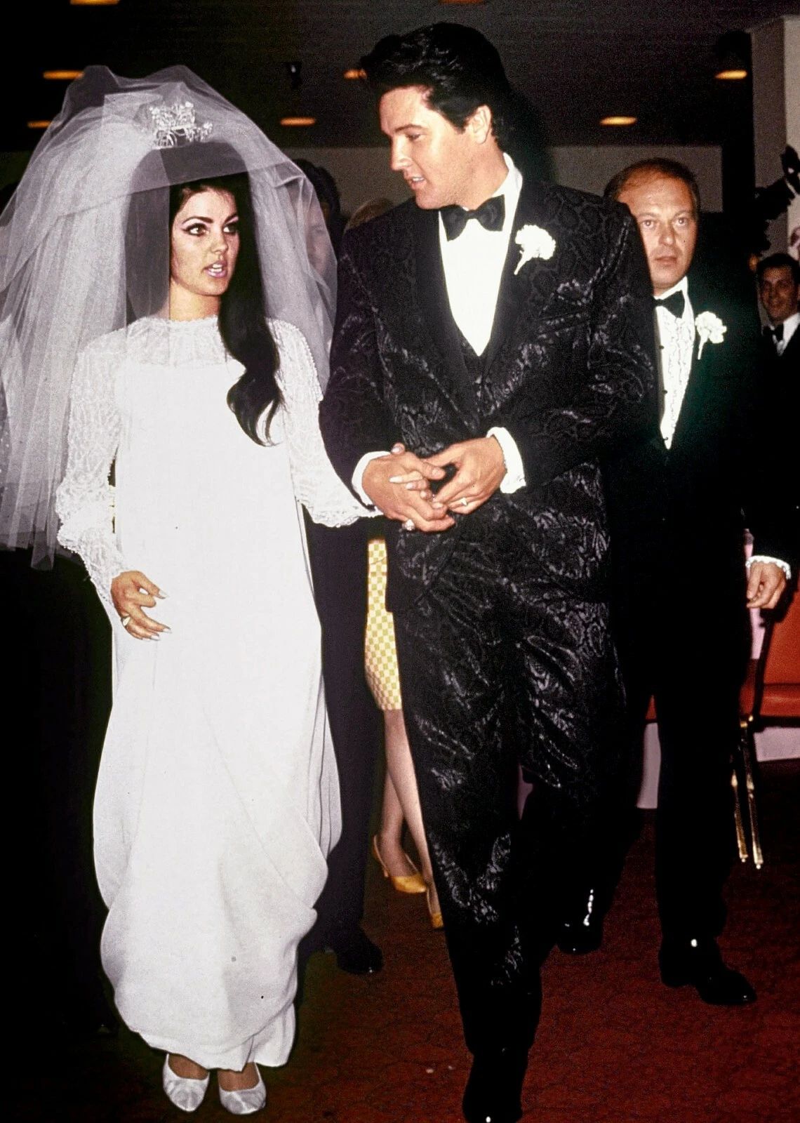 Elvis Presley And Priscilla King If Rock Old Vintage Wedding Keychain