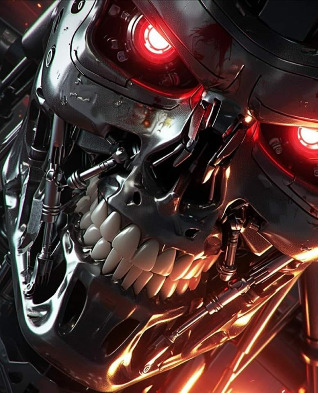 Endoskeleton Robot Red Eyes 103 Print Poster