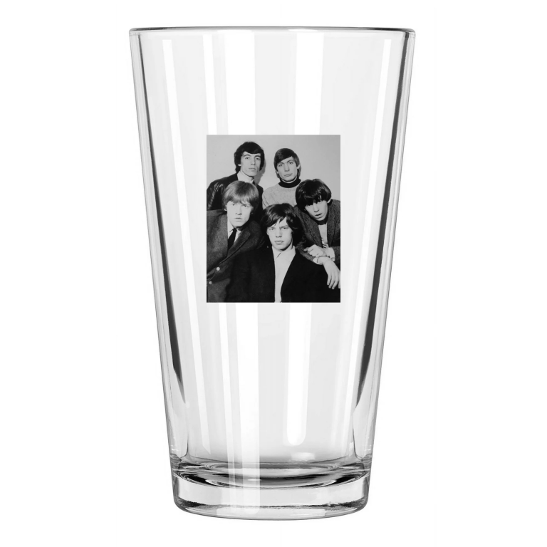 English Rock Band Rolling Stones 8X10 Photo Mick Jagger Pint Beer Drinking Glass