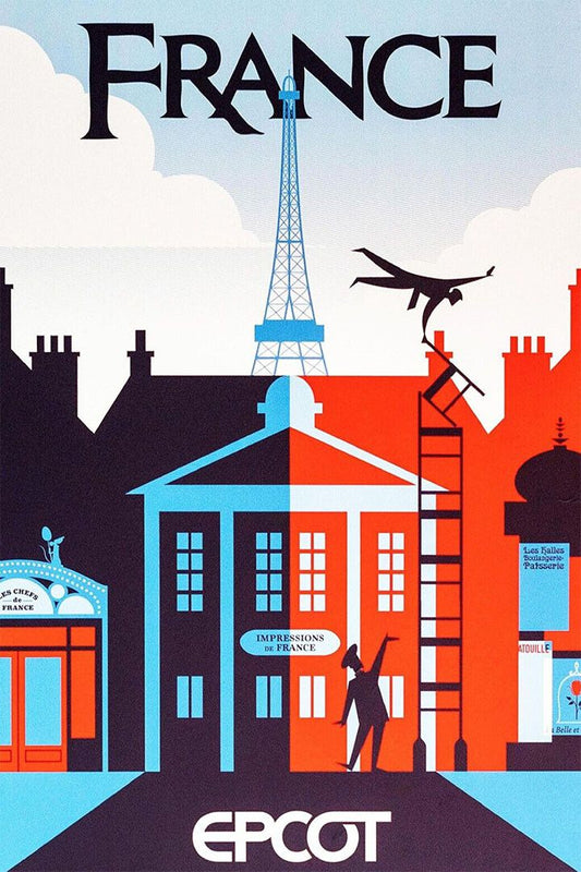 Epcot Center Attraction France Vintage Style Jigsaw Puzzle