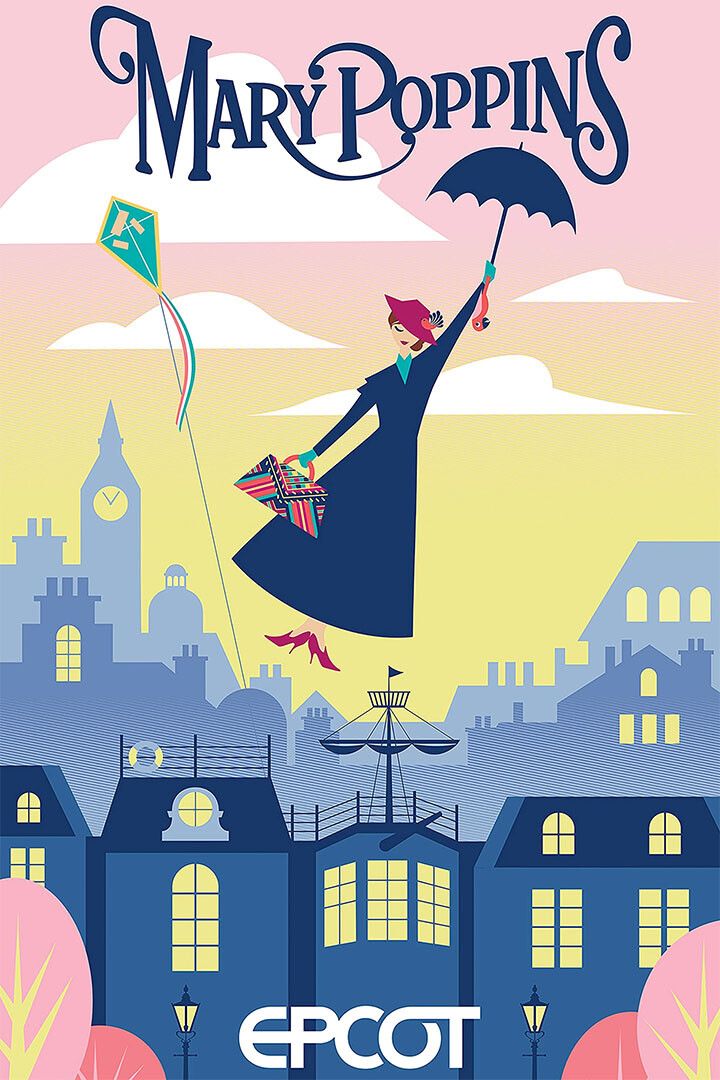 Epcot Center Attraction Mary Poppins Vintage Style Jigsaw Puzzle
