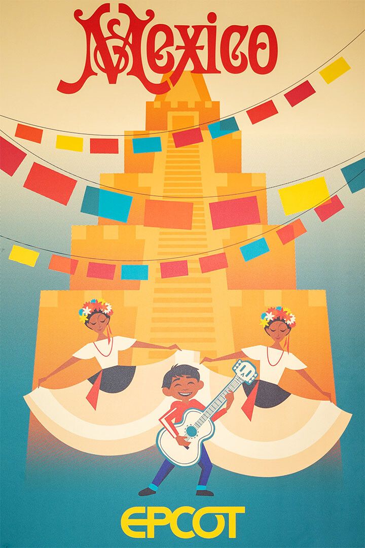 Epcot Center Attraction Mexico Dance Vintage Style Jigsaw Puzzle
