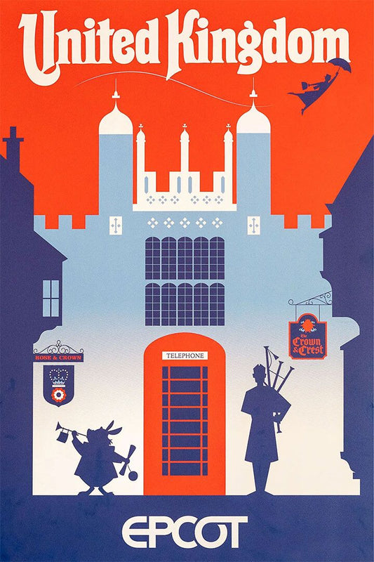 Epcot Center Attraction United Kingdom Vintage Style Jigsaw Puzzle