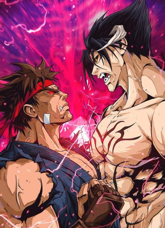 Epic Showdown Anime Battle Print Poster