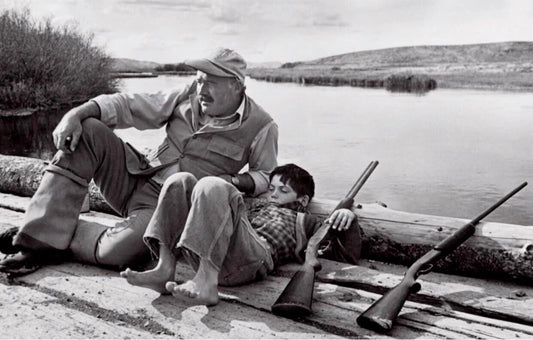 Ernest Hemingway & Son Sun Valley Idaho 1941 Hunting Guns Picture Magnet