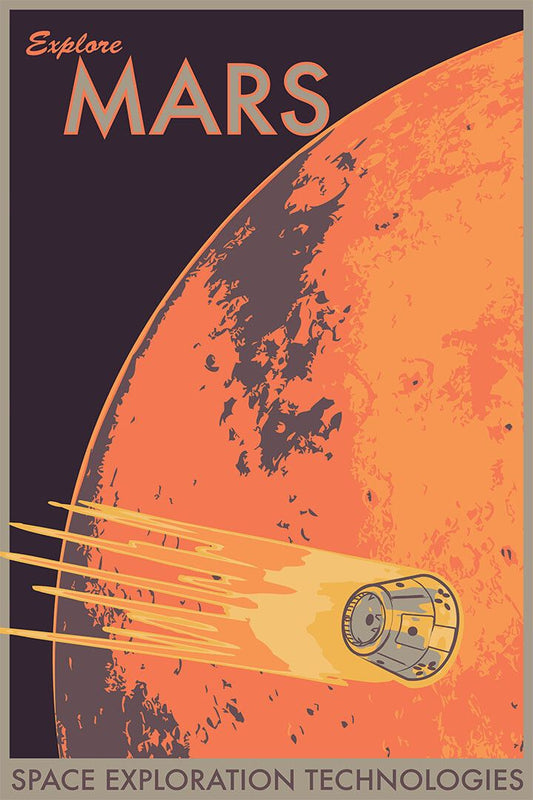 Explore Mars Retro Style Mars Exploration Nasa Travel Jigsaw Puzzle