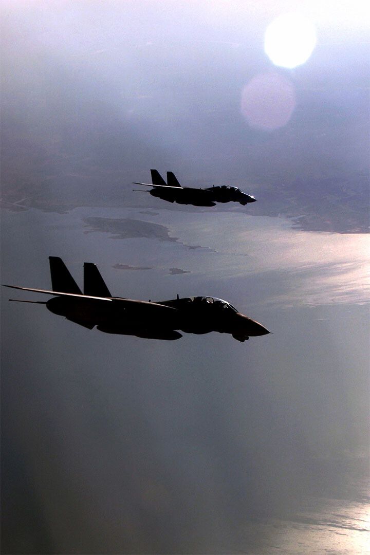 F14 Tomcats Flying In Formation Painting Print Wall Home Decor Jigsaw Puzzle