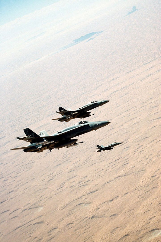 F18 Hornet Over The Desert Aircraft Painting Jigsaw Puzzle