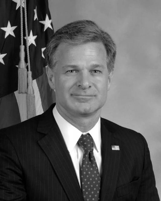 Fbi Director Christopher A Wray Official Portrait Retro Picture Keychain