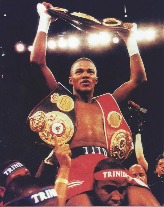Felix Trinidad Magnet Boxing Picture 3 Belts In Victory