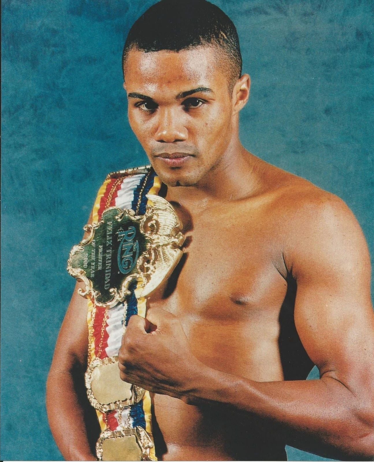 Felix Trinidad Keychain Boxing Picture Close Up With Belt