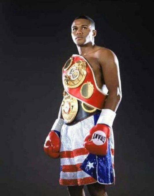 Felix Trinidad Keychain Boxing Picture Posed With 2 Belts