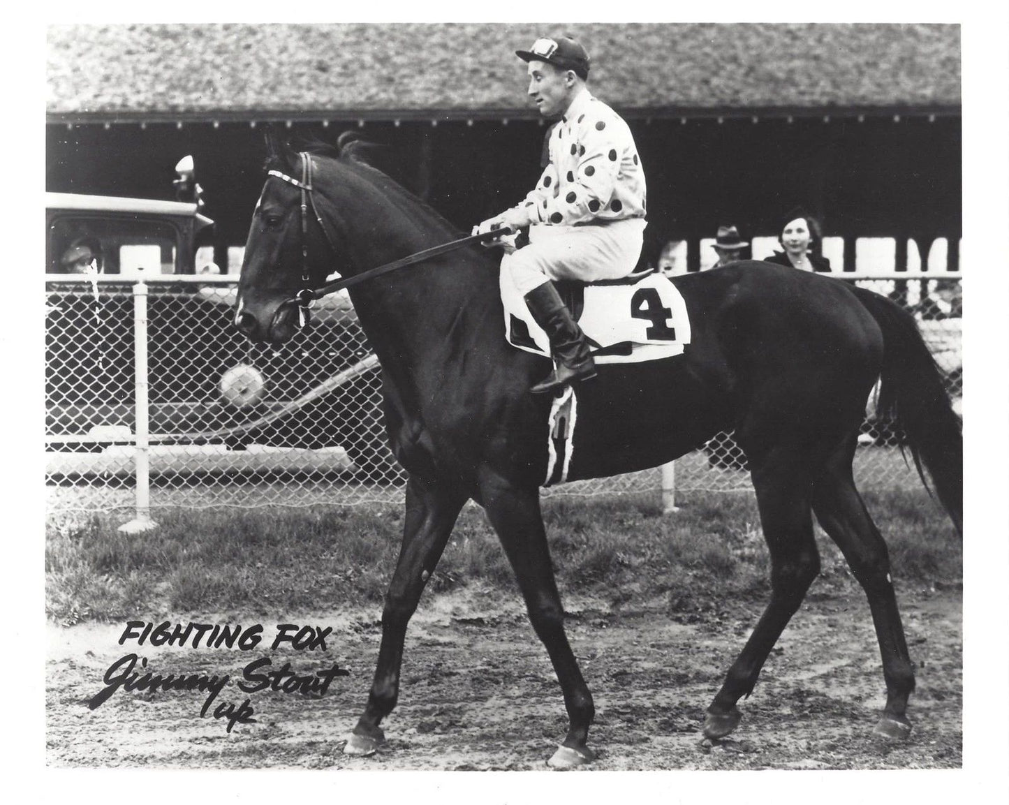 Fighting Fox Keychain Horse Racing Picture Jockey Jimmy Stout