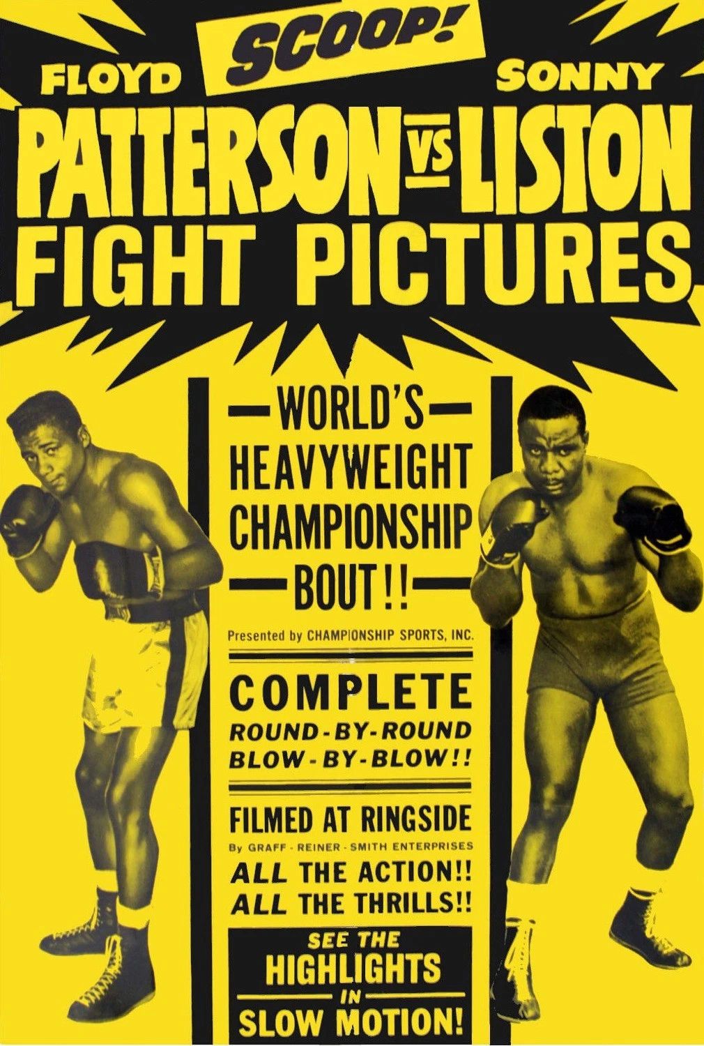 Floyd Patterson Vs Sonny Liston Magnet Boxing Magnet Picture