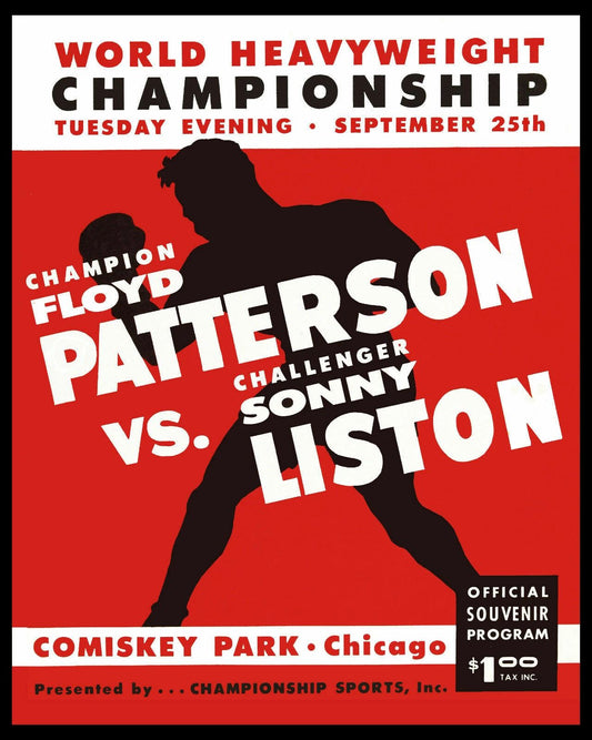 Floyd Patterson Vs Sonny Liston Photo Boxing Poster Picture Comiskey Park