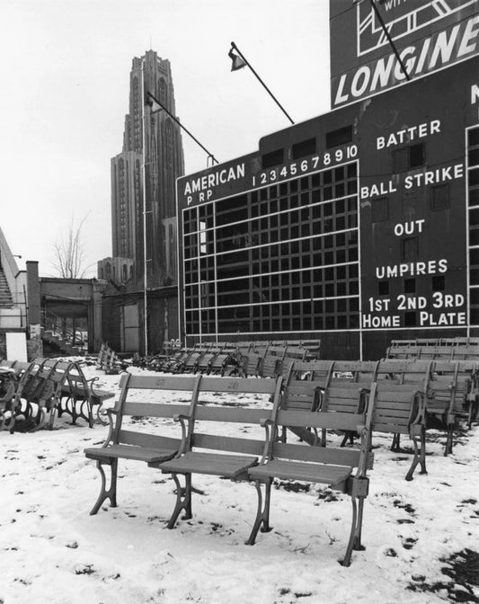 Forbes Field Keychain Baseball Mlb Picture Pittsburgh Pirates Winter Snow