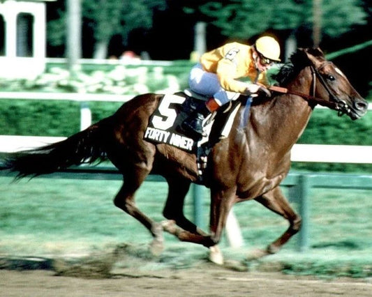 Forty Niner Keychain Horse Racing Picture Race Action