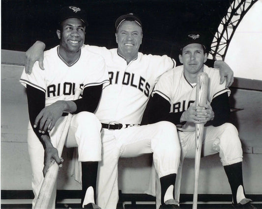 Frank & Brooks Robinson Hank Bauer Photo Oriole O'S Picture Baseball
