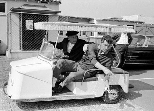 Frank Sinatra & Dean Martin Golf Cart Warner Brothers Studios Keychain 8 X 10